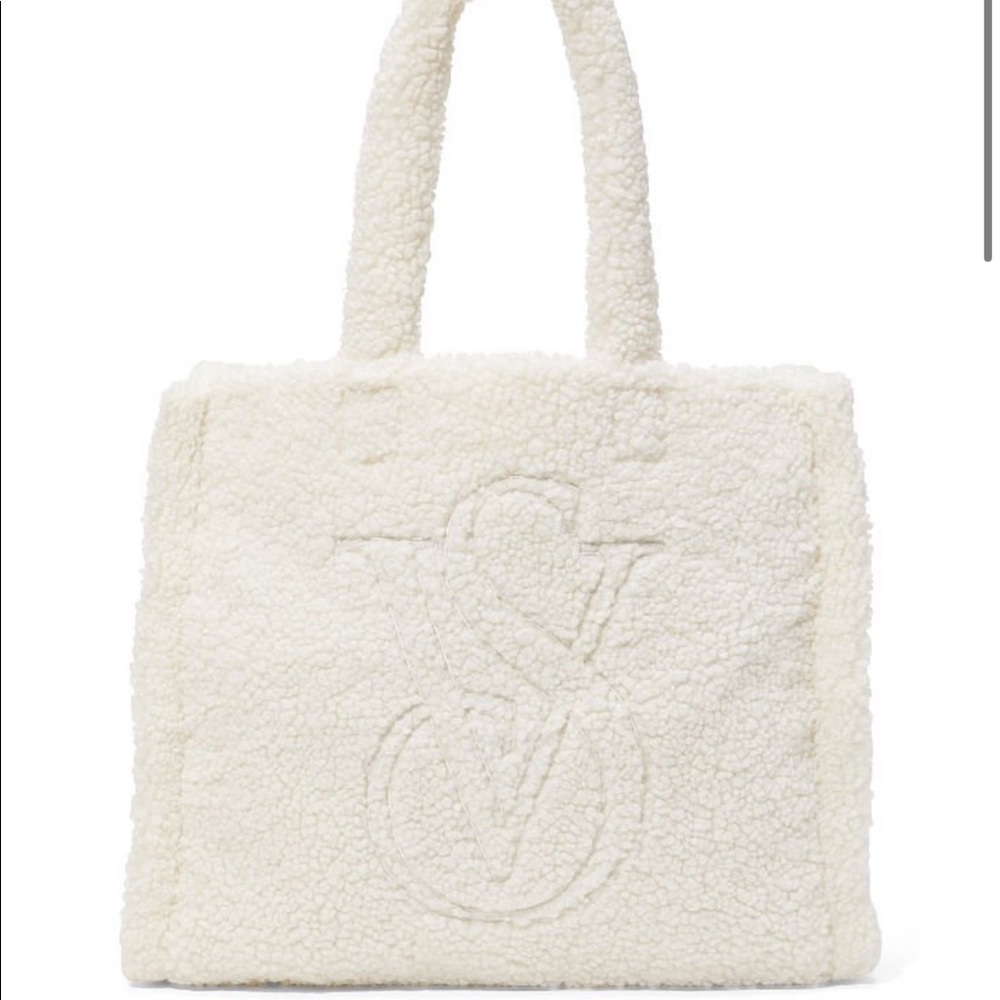 NWT Victoria’s Secret off white Sherpa Tote